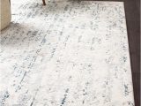 Rug White and Blue Farah Distressed Contemporary Rug White Blue Grey