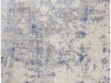Rugs Blue and Gray Nourison Silky Textures Sly04 Blue Ivory Grey area Rug