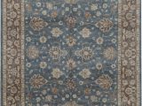 Rugs Brown and Blue Cornwall oriental Hand Knotted 8 X 10 Wool Blue Brown area Rug