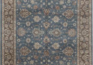Rugs Brown and Blue Cornwall oriental Hand Knotted 8 X 10 Wool Blue Brown area Rug