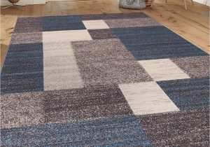 Rugshop Contemporary Modern Boxes area Rug Modern Boxes Design Non Slip Non Skid area Rug 5 X 7 5 3" X 7 3" Blue