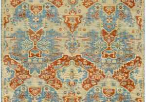 Rust and Blue area Rugs Antolya oriental Hand Knotted Rust Sky Blue area Rug
