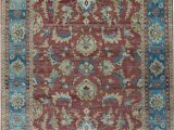 Rust and Blue area Rugs oriental Hand Knotted Wool Rust Dark Blue area Rug