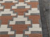 Rust and Gray area Rug Avon Collection Hand Woven area Rug In Rust Grey & White