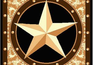 Rustic Texas Star area Rugs Furnish My Place Texas Western Star Rustic Cowboy Decor area Rug 60" L Gold Brown Black