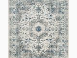 Safavieh Blue and White Rug Safavieh Evoke Ivory/blue 2 Ft. X 7 Ft. Distressed Border …