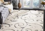 Safavieh Florida Douglas Floral Vines Shag area Rug or Runner Safavieh Florida Doug Floral Vines Shag area Rug, Cream/light Blue, 6’7″ X 6’7″ Square