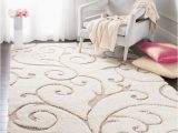 Safavieh Florida Douglas Floral Vines Shag area Rug Safavieh Florida Scroll Shag 8 X 10 Shag Cream/beige Indoor Floral/botanical area Rug