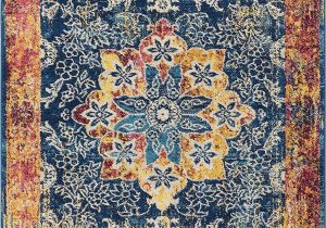Safavieh Madison Vintage Tribal Blue orange Rug Well Woven Cora Floral Medallion Vintage Blue area Rug 5×7 5 3" X 7 3" soft Plush Modern oriental Carpet