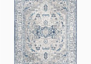 Safavieh Rugs Blue and White Safavieh Brentwood Kerstin Traditional area Rug, Light Grey/blue, 2′ X 4′