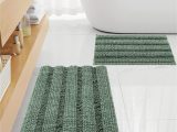 Sage Colored Bath Rugs Floleopa Non Slip Thick Shaggy Chenille Sage Green Bathroom Rug Sets 2 Piece, Thickened Hot Melt Rubber Bottom Bath Mats for Bathroom, Bath Rugs Quick …