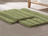 Sage Colored Bath Rugs Modern Threads 2 Pack Chenille Noodle with Non-slip Backing Bath …