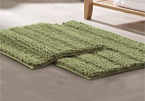 Sage Colored Bath Rugs Modern Threads 2 Pack Chenille Noodle with Non-slip Backing Bath …