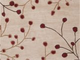 Sakura Branch Floral Wool area Rug Surya athena 8 X 10 Wool Burgundy Indoor Floral/botanical Tropical …