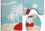Santa Claus Bathroom Rugs Pudmad Christmas Santa Claus In Beach 3 Piece Bathroom