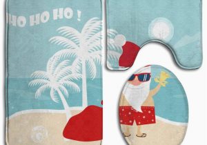 Santa Claus Bathroom Rugs Pudmad Christmas Santa Claus In Beach 3 Piece Bathroom