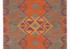 Santa Fe Style area Rugs Rubina southwestern Handwoven Flatweave Wool Brown orange area Rug