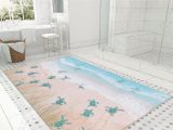 Sea Turtle Bath Rug Caretta Bathroom Rug & Mat Sea Turtle Aqua Designer Mats Rugs …