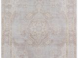 Shabby Chic Style area Rugs Modern Ivory and Gray Faded Persian Rug