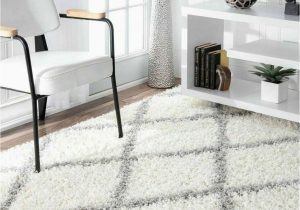 Shanna Off White area Rug Nuloom Contemporary Modern Geometric Shanna Shag area Rug In White and Gray