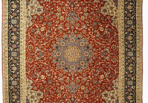 Silk and Wool area Rugs Extremely Fine Persian Esfahan Carpet – Essie Carpets