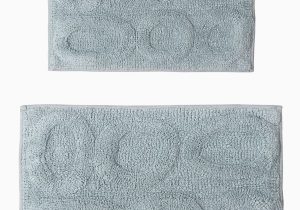 Silver Bathroom Rug Set Perthshire Platinum Collection Pebble 21" X 34" and 24" X 40