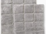 Silver Bathroom Rug Set Superior 2 Piece Cotton Checkered Non Skid Bath Rug Set