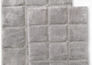 Silver Bathroom Rug Set Superior 2 Piece Cotton Checkered Non Skid Bath Rug Set