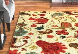 Singletary Wool Red Beige area Rug Santaclara Floral Tufted Red/beige area Rug