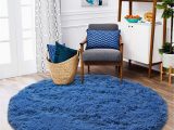 Small Round Blue Rug iseau Fluffy Round Rug Carpets, Modern Shaggy Circle Rug for Kids Bedroom Extra Comfy Cute Nursery Rug Small Circular Carpet for Boys Girls Room Home …