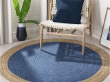 Small Round Blue Rug Navy Blue Round Jute Rug for Outdoor or Indoor Small Round – Etsy