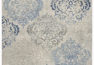 Soft Blue area Rug Thora Floral Wool Light Gray Blue area Rug