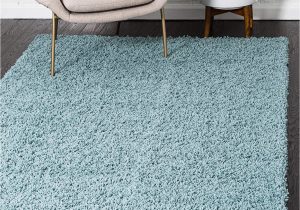 Soft Blue area Rug Unique Loom solo solid Shag Collection Modern Plush Light Slate Blue area Rug 4 0 X 6 0