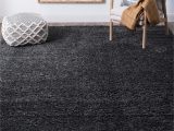 Solid Black area Rug 8×10 Transitional 8×10 area Rug Shag Thick (7’10” X 10’2”) solid …