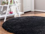 Solid Black Round area Rug Infinity Collection solid Shag Round Rug by Rugs.com âÃÃ¬ Black 6′ 7″ Round High-pile Plush Shag Rug Perfect for Dining Rooms, Living Rooms, Bedrooms …
