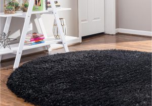 Solid Black Round area Rug Infinity Collection solid Shag Round Rug by Rugs.com âÃÃ¬ Black 6′ 7″ Round High-pile Plush Shag Rug Perfect for Dining Rooms, Living Rooms, Bedrooms …