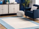 Solid Color area Rugs with Borders Baby Blue solid Border area Rug