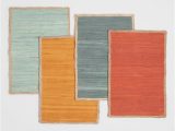 Solid Color area Rugs with Borders solid Color Cotton Jute Border area Rug