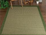 Solid Color area Rugs with Borders Well Woven Woden Green Indoor/outdoor Flat Weave Pile solid Color Border Pattern area Rug 5×7 (5’3″ X 7’3″)