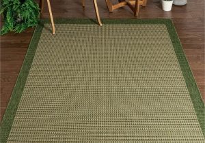Solid Color area Rugs with Borders Well Woven Woden Green Indoor/outdoor Flat Weave Pile solid Color Border Pattern area Rug 5×7 (5’3″ X 7’3″)