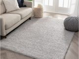 Solid Gray area Rug 8×10 Well Woven solid Color Light Grey soft Shag area Rug 8×10