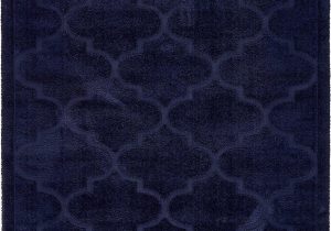Solid Navy Blue Rug Unique Loom 3133191 Modern solid Carved Geometric Plush 8