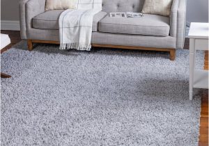 Sterling Gray solid Loomed area Rug Unique Loom Davos Shag Sterling Gray 8 Ft. X 8 Ft. Square area Rug …