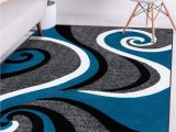 Stores with area Rugs Near Me Luxe Weavers Turquoise Swirls Modern Abstract area Rug 4×5