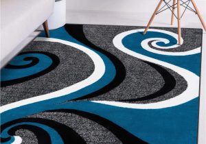 Stores with area Rugs Near Me Luxe Weavers Turquoise Swirls Modern Abstract area Rug 4×5