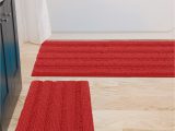 Striped Bath Rug Sets Red Bathroom Rugs Christmas Decoration Bath Mats for Bathroom Extra soft and Absorbent – Striped Bath Rug Set for Indoor and Kitchen (15 X 24   27 X …