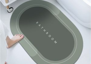 Super Absorbent Bath Rug 1pc Diatom Mud Oval Classic Floor Mat, Super Absorbent Floor Mat …