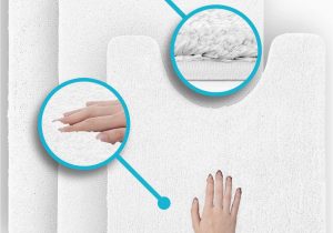 Super Plush Bath Rugs Luxe Rug Plush Bathroom Rugs Bath Shower Mat W Non Slip Microfiber Super Absorbent White 3