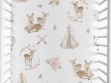 Sweet Jojo Designs area Rug Deer Floral Fitted Crib Sheet