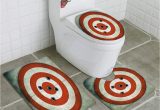 Target Contour Bath Rug Gohao Red and White Circular Target Bullet Holes 3 Piece Bathroom Rugs Set Bath Rug Contour Mat and toilet Lid Cover